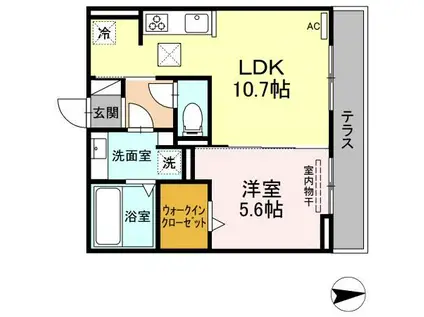 CIEL太閤通(1LDK/1階)の間取り写真