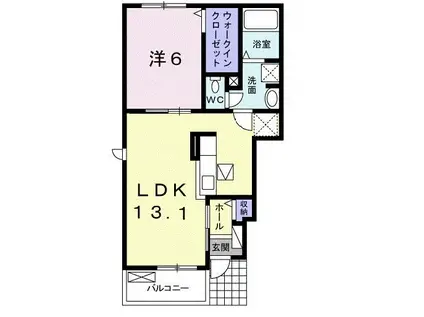 カーサ プラシード(1LDK/1階)の間取り写真