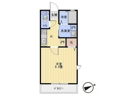 アベニュー寒風伍番館(1K/1階)の間取り写真