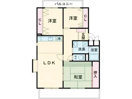 グレース蓮池(3LDK/1階)の間取り写真