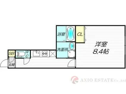 HILLS十三東(1K/2階)の間取り写真