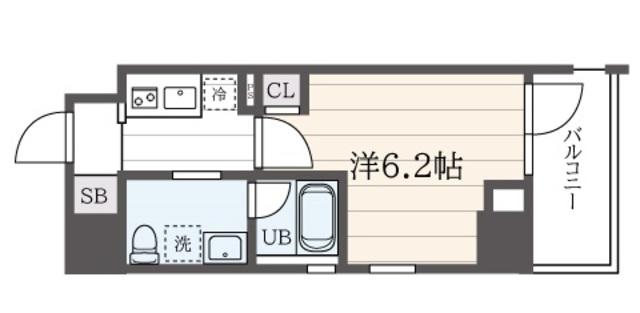 クレヴィスタ阪東橋III(1K/8階)の間取り写真