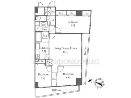 ロイヤルステーション中村橋(3LDK/3階)の間取り写真