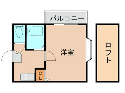 千代県庁口マンション(1K/3階)の間取り写真