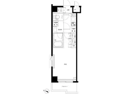 ルーブル下丸子伍番館(1K/1階)の間取り写真