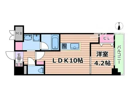 SGSA STAGE(1LDK/8階)の間取り写真