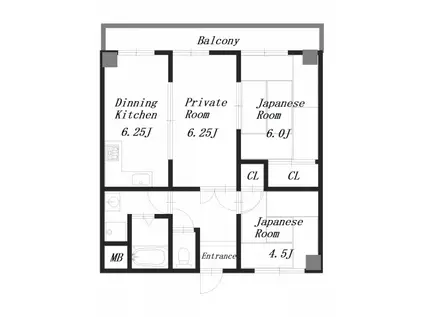 クイーン魚昌(3DK/2階)の間取り写真