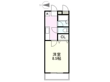 APARTMENT M(1K/4階)の間取り写真