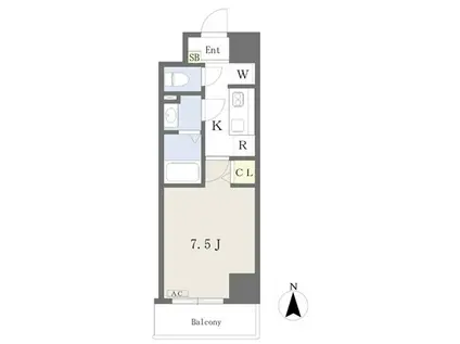 MISTRAL姫路駅前VI東駅前町(1K/6階)の間取り写真
