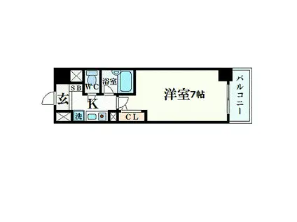 エスリード本町(1K/9階)の間取り写真