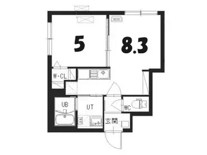 CORSO(1LDK/3階)の間取り写真
