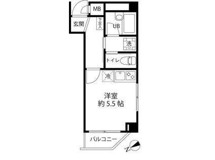 アーデンコート南砂(ワンルーム/4階)の間取り写真