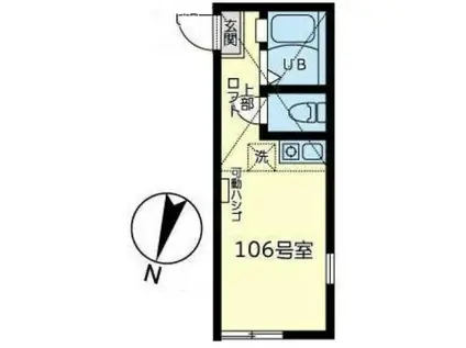 ユナイト南太田クロードビッシュ(ワンルーム/1階)の間取り写真