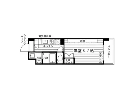 フレッセ新田辺(1K/4階)の間取り写真