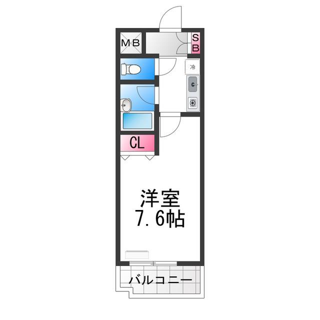 ベルデ堺東(1K/1階)の間取り写真
