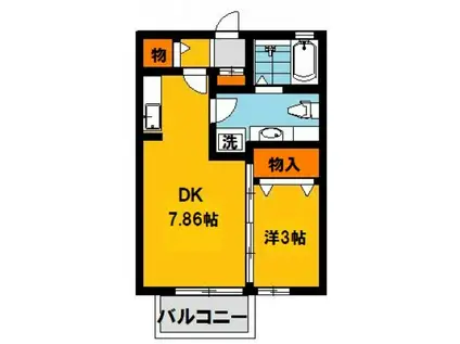 ニュービラーズ(1DK/1階)の間取り写真