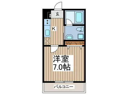 ボヌール北谷(1K/3階)の間取り写真