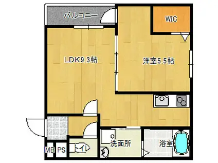 フジパレス鴻池新田1番館(1LDK/2階)の間取り写真