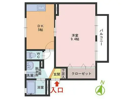 メゾンソフィア(1DK/1階)の間取り写真