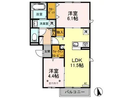 パークハイム(2LDK/3階)の間取り写真