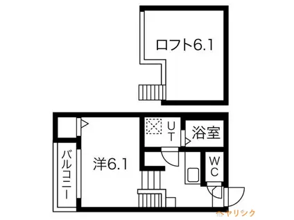 PHIL GLANZ(1K/2階)の間取り写真