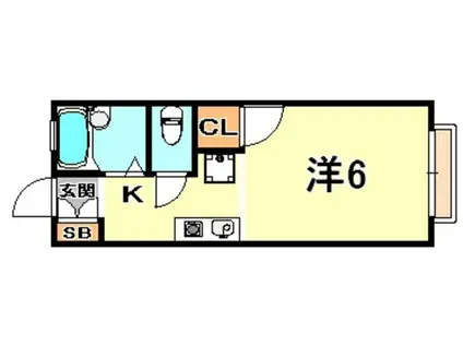 ミュゼ楠ヶ丘(1K/2階)の間取り写真