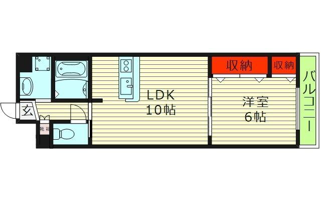 IB弐番館(1LDK/7階)の間取り写真
