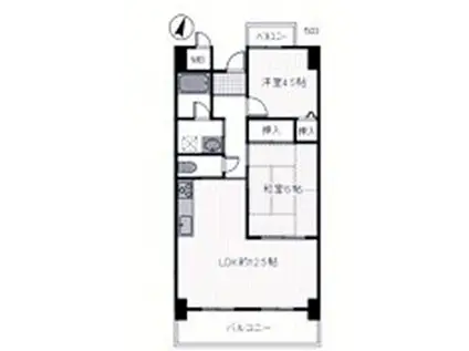 オスプリー塩屋(2LDK/5階)の間取り写真