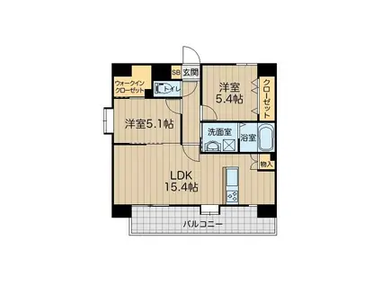 八王寺ツインタワーウエスト(2LDK/9階)の間取り写真