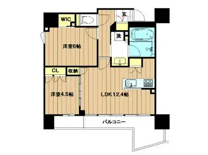 STANZ四天王寺夕陽丘(2LDK/2階)の間取り写真