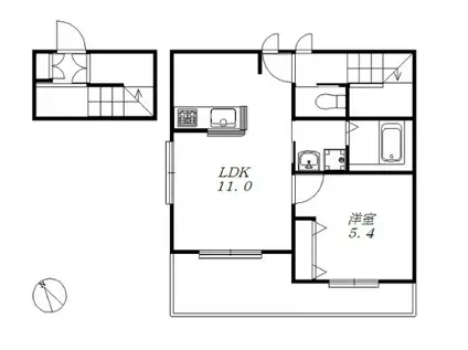 AF ヘーベルメゾン湘南片瀬1(1LDK/2階)の間取り写真