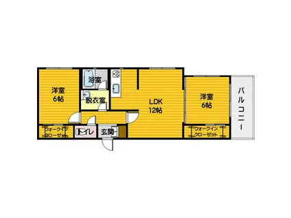 ヒルズ大池南(2SLDK/4階)の間取り写真