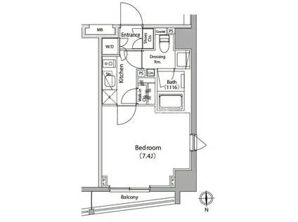 イプセ蒲田III(1K/5階)の間取り写真