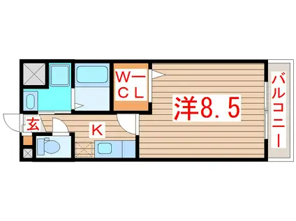D-ROOM川内川前丁(1K/2階)の間取り写真