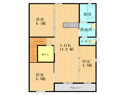 ドリームステーション(3LDK/2階)の間取り写真