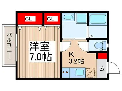 ハイム上ノ原ドス(1K/2階)の間取り写真