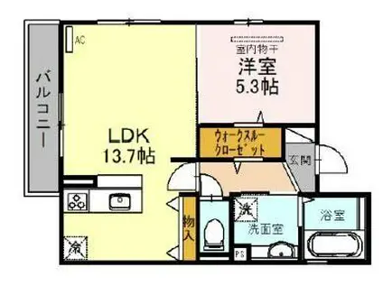 EAGLE(1LDK/3階)の間取り写真