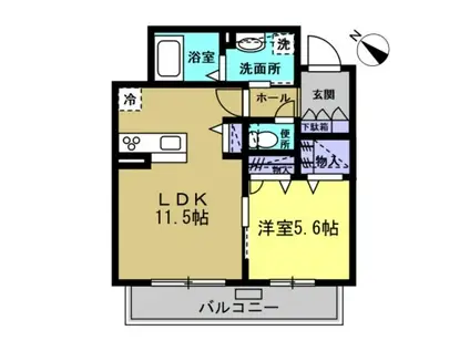 シャーメゾン・スクエア・ガーデン I(1LDK/1階)の間取り写真