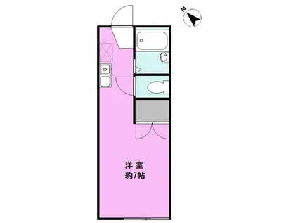 パレスボンジュール(ワンルーム/2階)の間取り写真