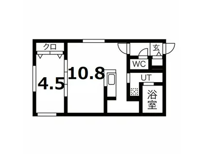 ブランシャールSH大通(1LDK/3階)の間取り写真