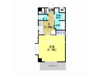 AXIS(1K/4階)の間取り写真