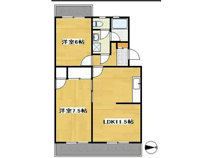 レジデンス曳馬(2LDK/1階)の間取り写真