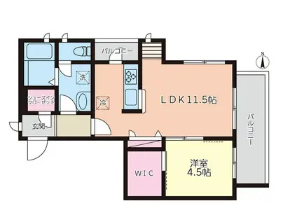 カーサ音英(1LDK/3階)の間取り写真