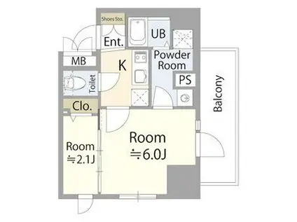 エスリード上前津セレーノ(2K/14階)の間取り写真