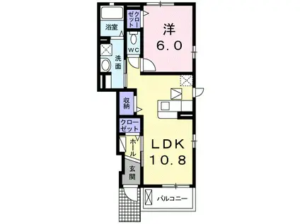 ファミリア(1LDK/1階)の間取り写真