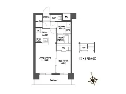 アビティ宮前平(1LDK/6階)の間取り写真