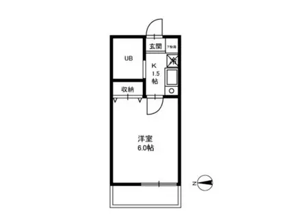 グローバルコートハウス(1K/2階)の間取り写真