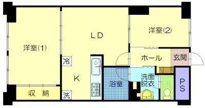 日興ロイヤルマンション(2LDK/5階)の間取り写真