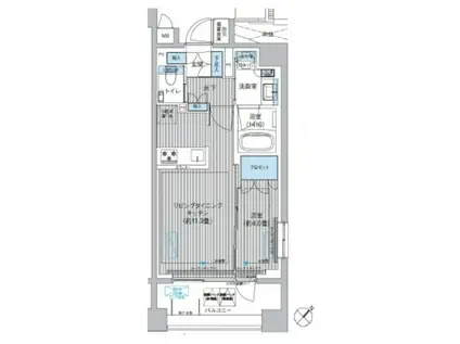 イニシア築地レジデンス(1LDK/7階)の間取り写真