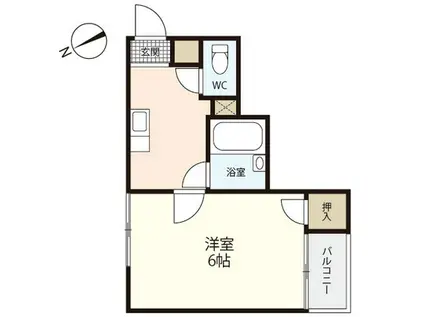 メルシー藤村(1K/2階)の間取り写真